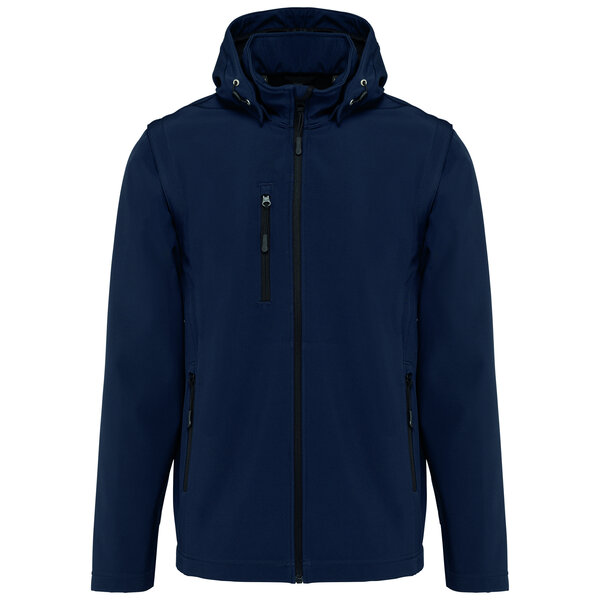 Kariban Softshelljas met afritsbare mouwen en capuchon