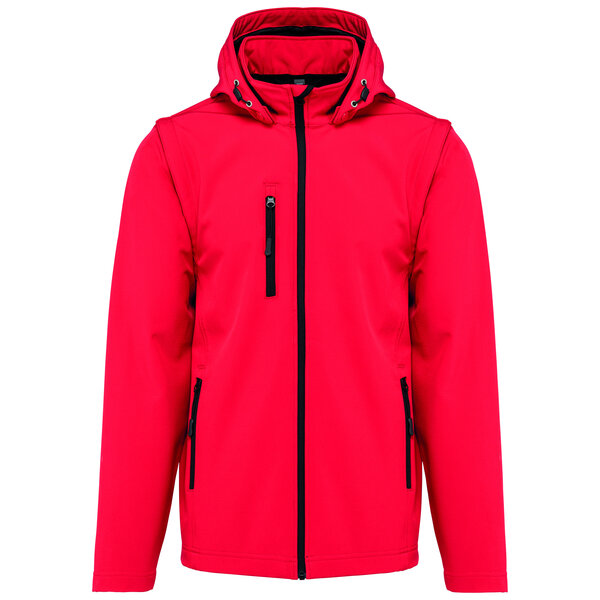 Kariban Softshelljas met afritsbare mouwen en capuchon