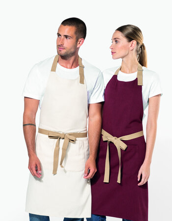 Ecologisch schort met contrastkleur