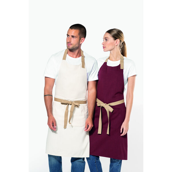 Kariban Ecologisch schort met contrastkleur