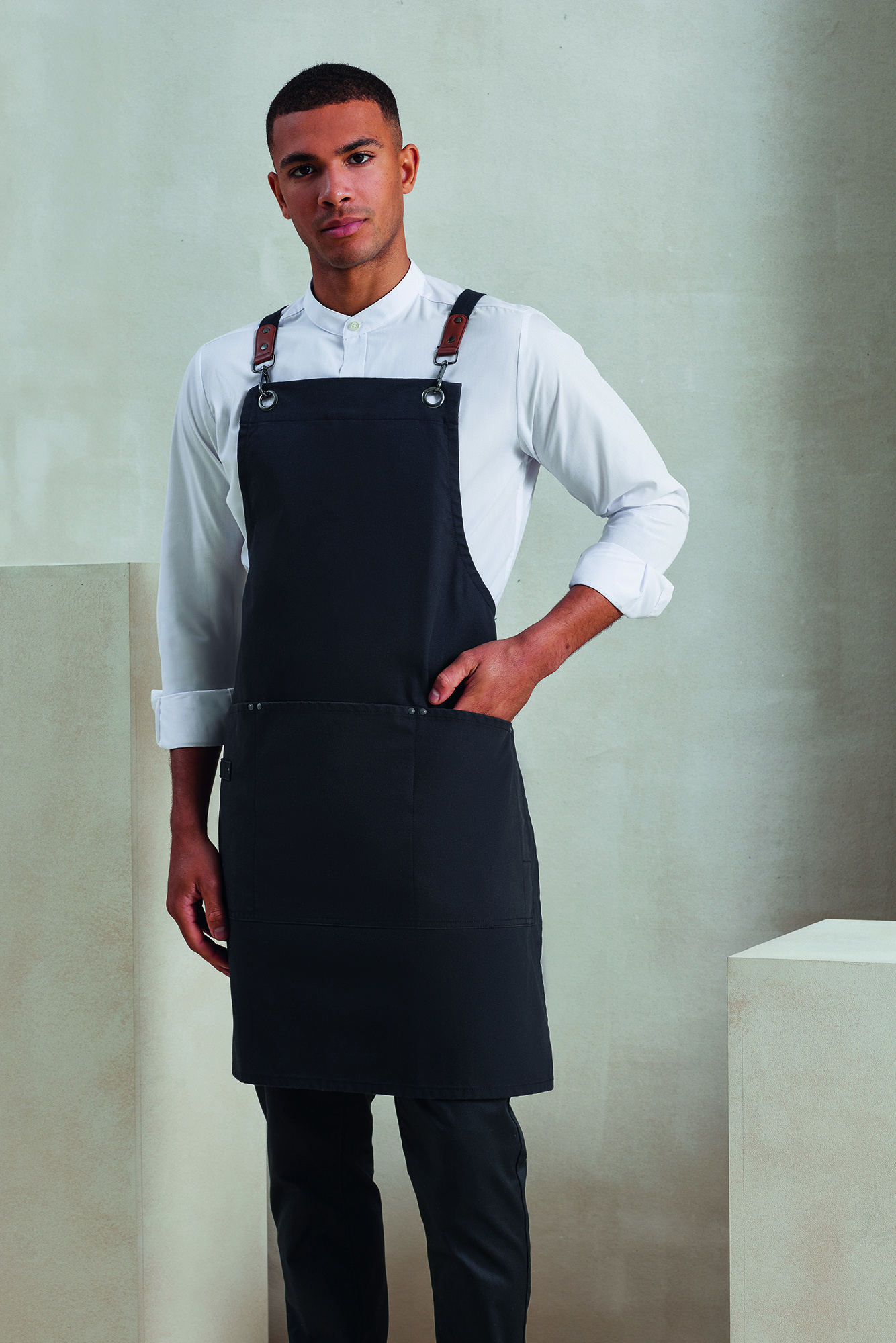 Schort met gekruiste rugbanden