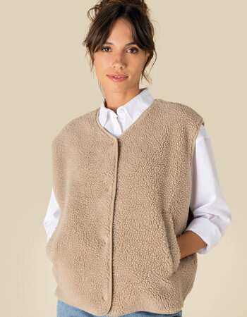 Mouwloos Sherpa vestje dames