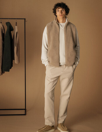 Mouwloos Sherpa vest heren