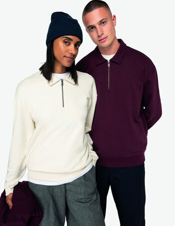 Sweater met kwartrits Uniseks