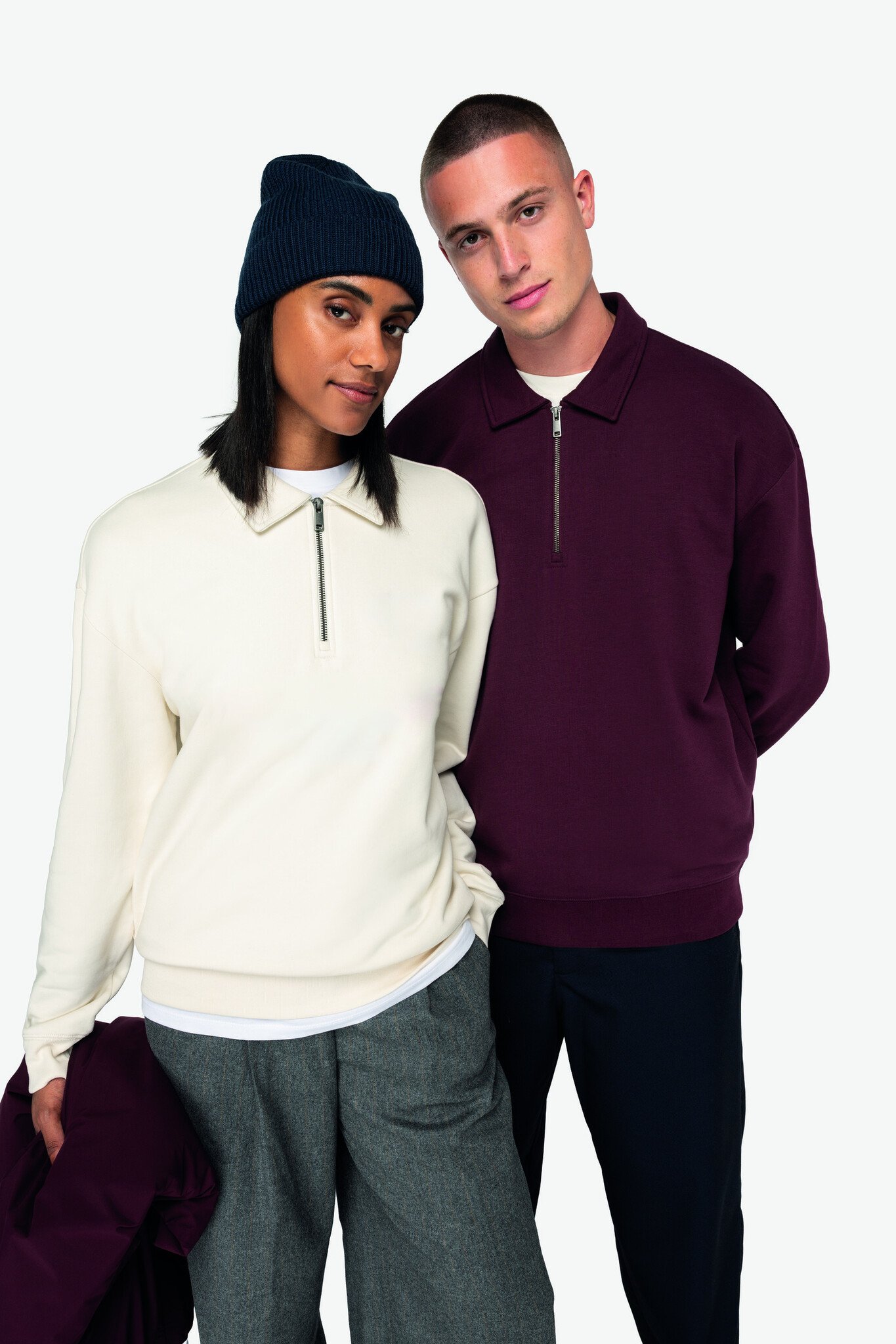 Sweater met kwartrits Uniseks