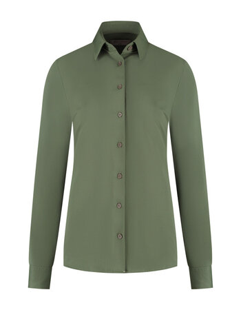 Travelstof blouse wafelstructuur dames