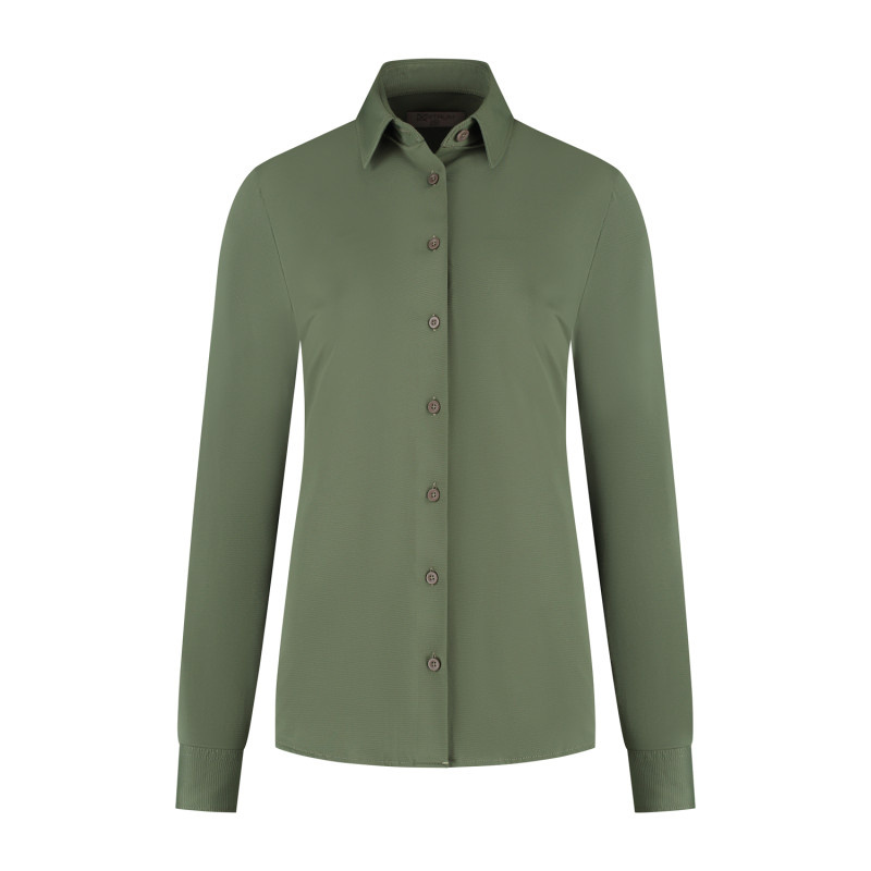 Travelstof blouse wafelstructuur dames