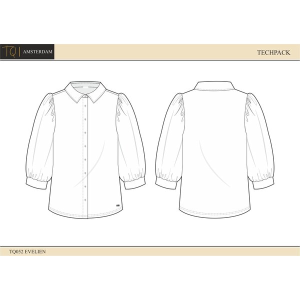 TQ Amsterdam Evelien blouse Travelstof 3/4 mouw