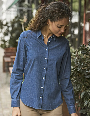 Jeansblouse dames zwart of blauw