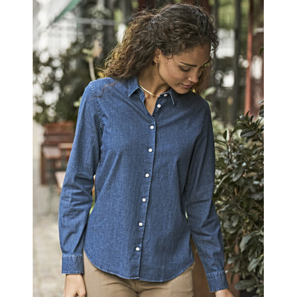 Tee Jays Jeansblouse dames zwart of blauw