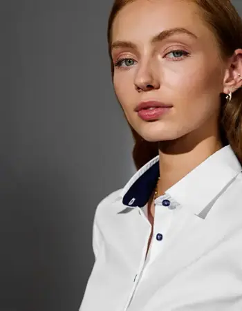 Blouse dames met contrast non iron