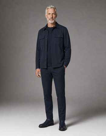 Overshirt travelstof heren Button  - passend bij Studio Anneloes