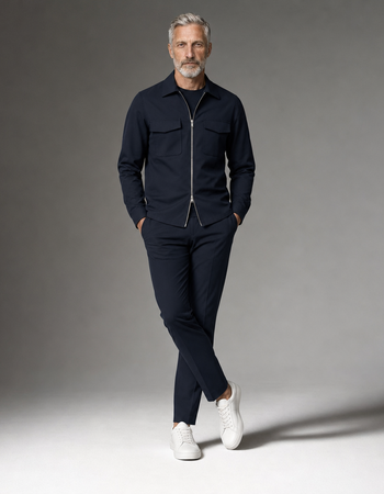 Overshirt travelstof Zip heren  passend bij Studio Anneloes
