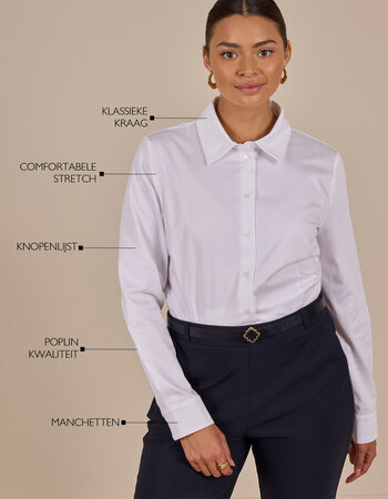 Madrid Poplin blouse wit -  NEW