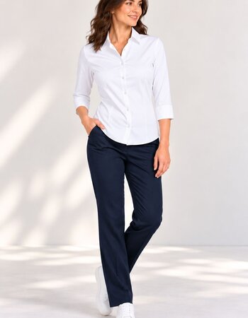 Blouse stretch 3/4 mouw in 5 kleuren verkrijgbaar - 60 graden wasbaar