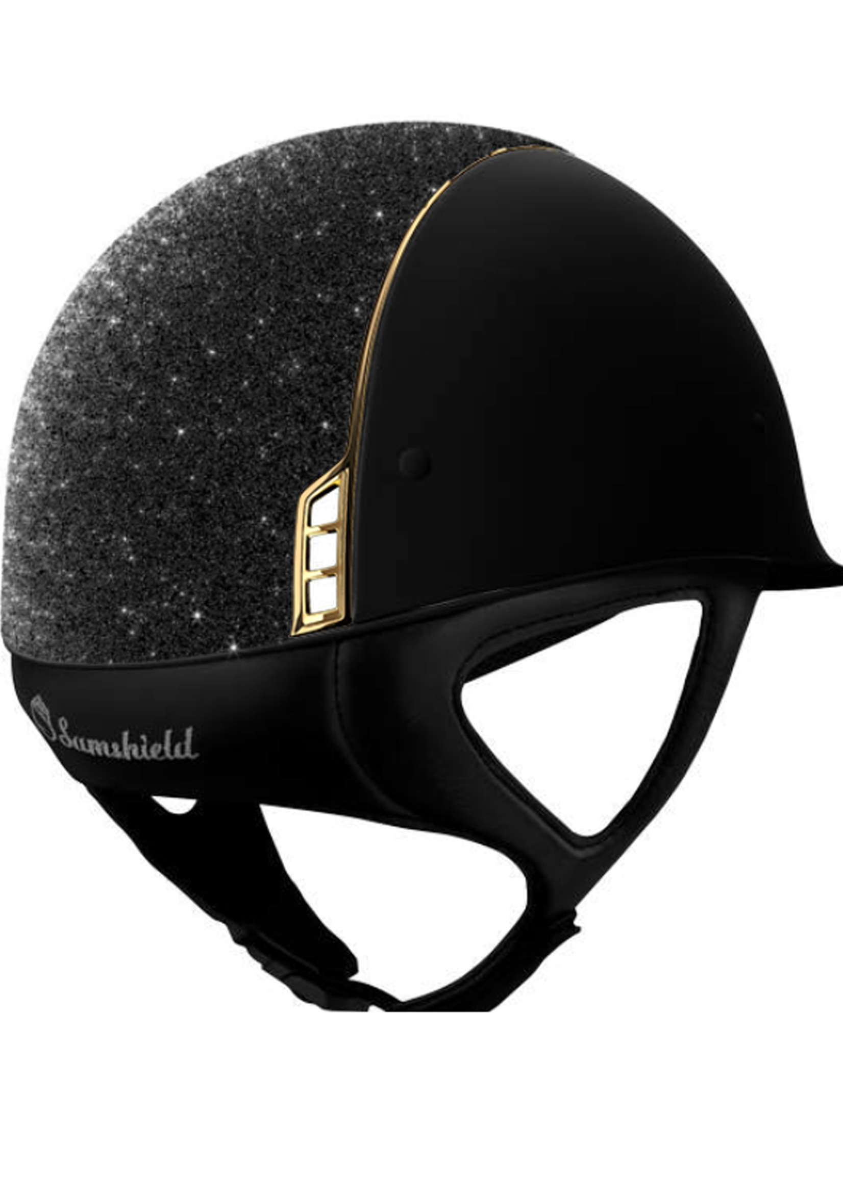 Samshield Samshield Shadowmatt, top: Crystal Black, trim+blason: Gold Cap