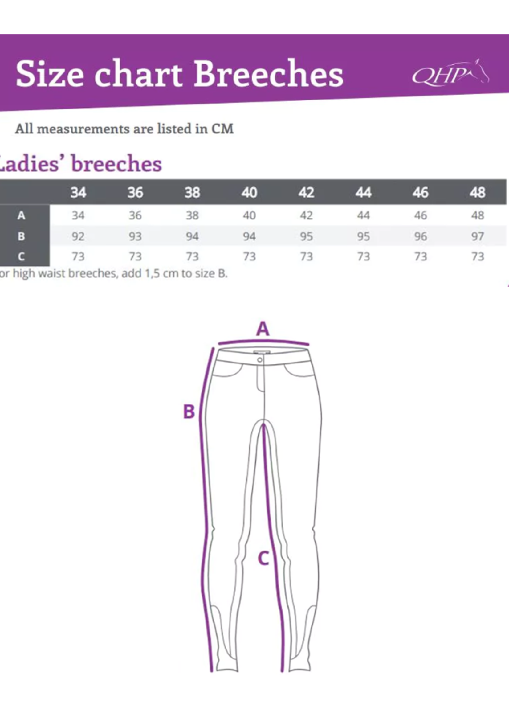 QHP QHP Kae Full Grip Legging Dames Broek 8779