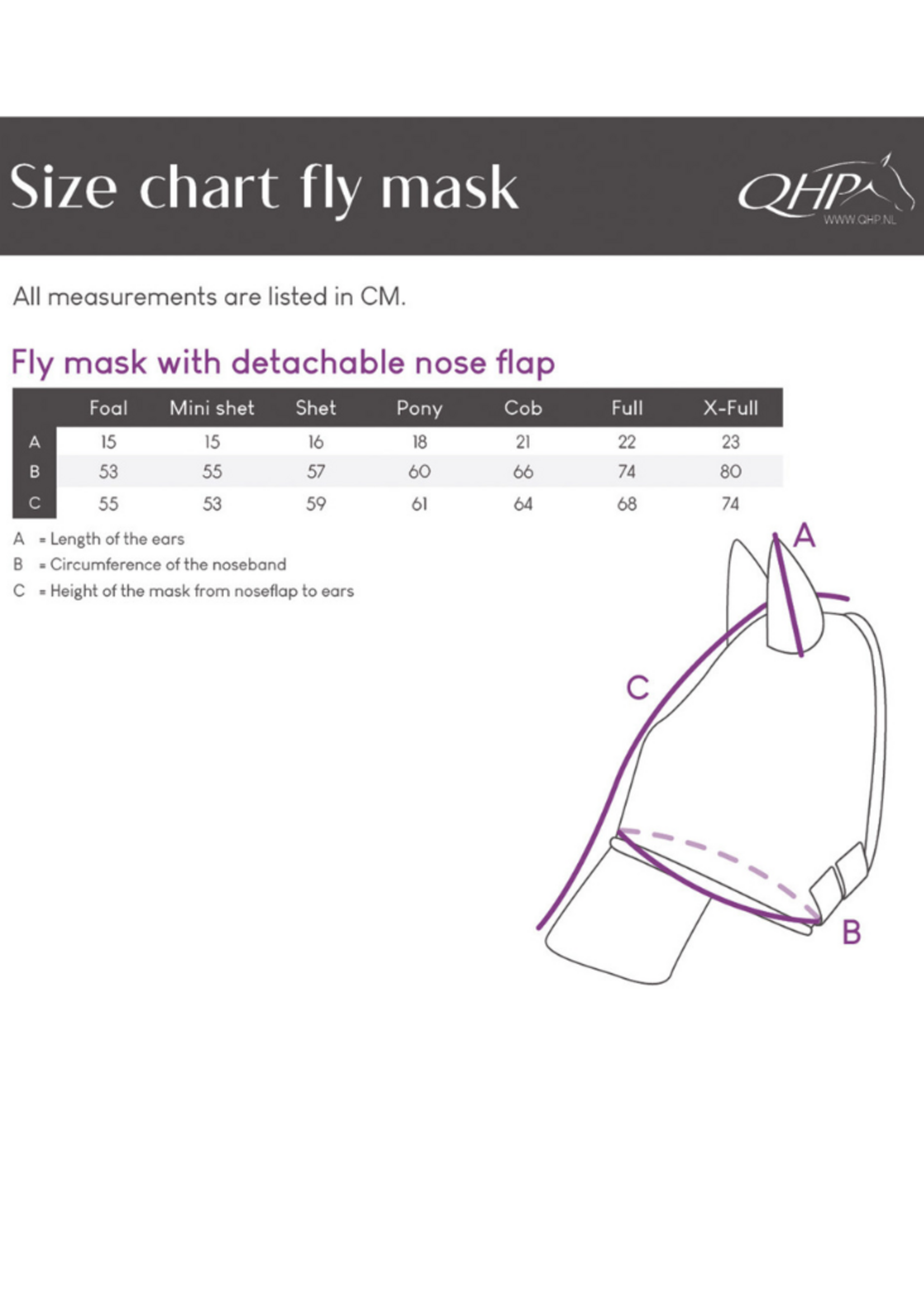 QHP QHP Vliegenkap afneembare neus