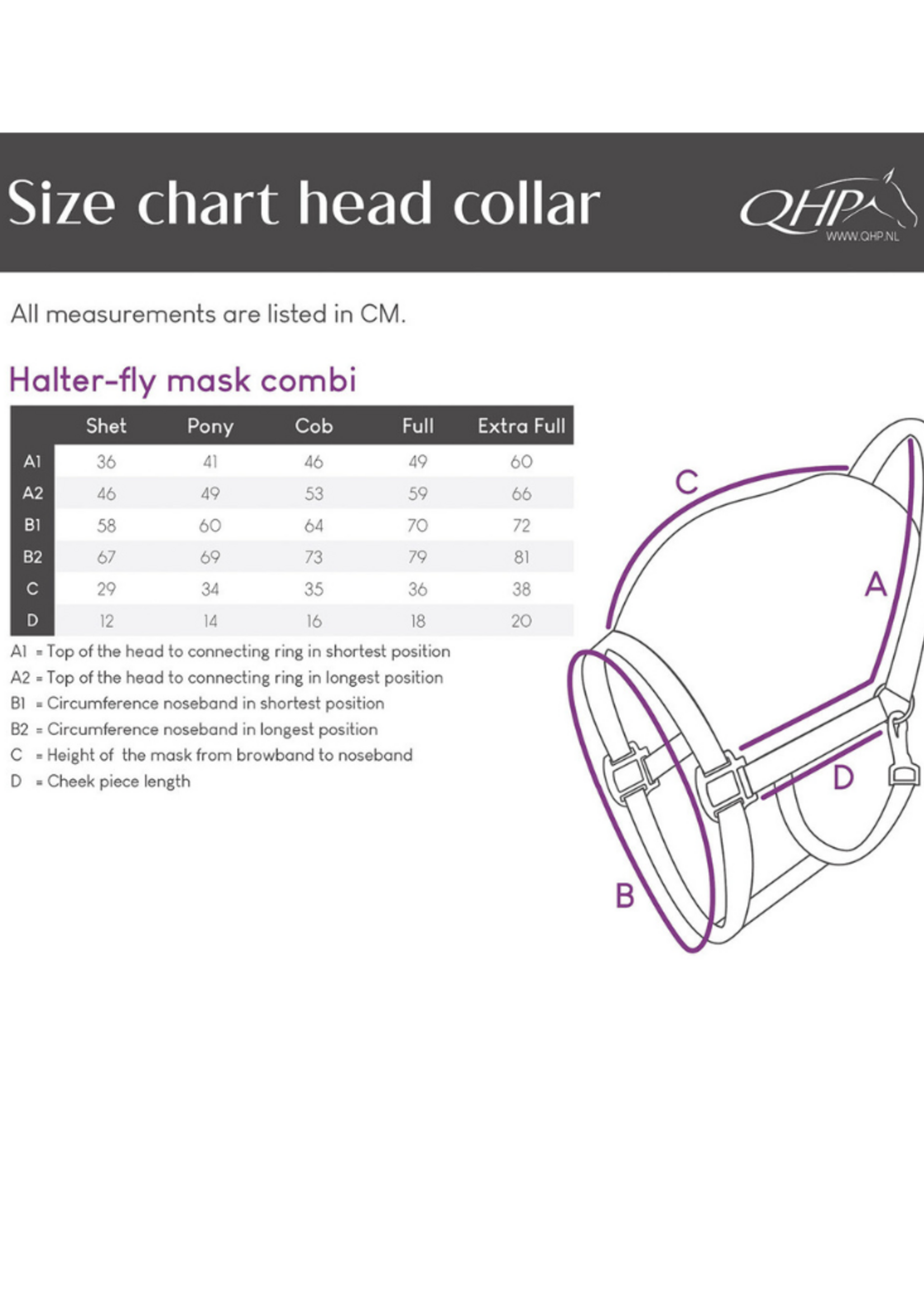QHP QHP Vliegenmasker met Halster 1081
