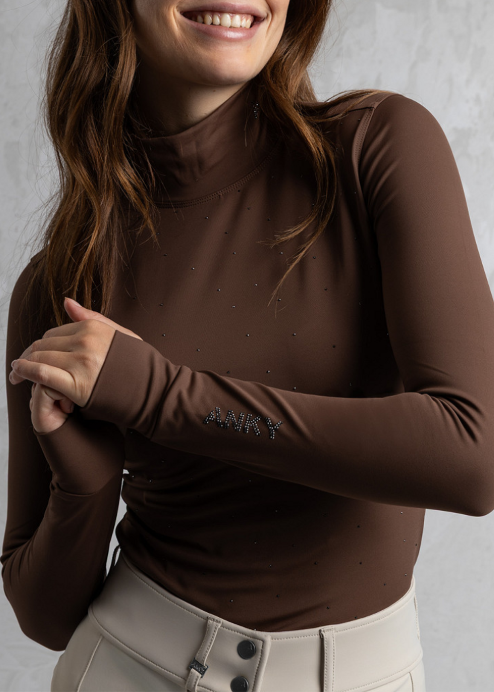 Anky ANKY Mockneck Dames Shirt  A67317 Chestnut