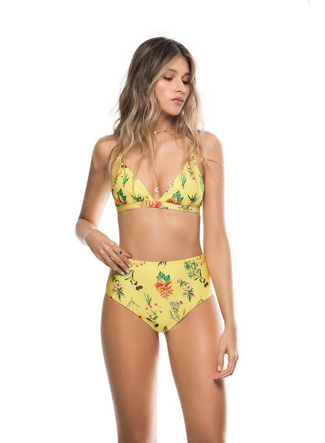 Floral triangle bikini with high waist bottom
