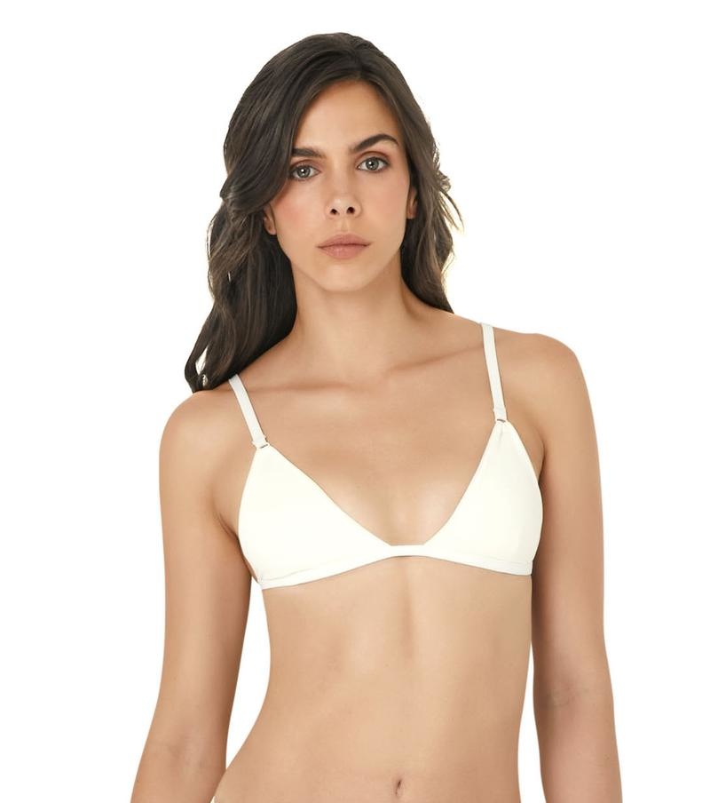 lila inhalen Vakantie Triangle bikini top white - Magic hands boutique