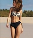 Saman tropical wear Black cheeky bikini bottoms