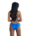 Saman tropical wear Brazilian scrunch bikini bottom in blue
