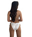 Saman tropical wear Shiny triangle bikini top in white