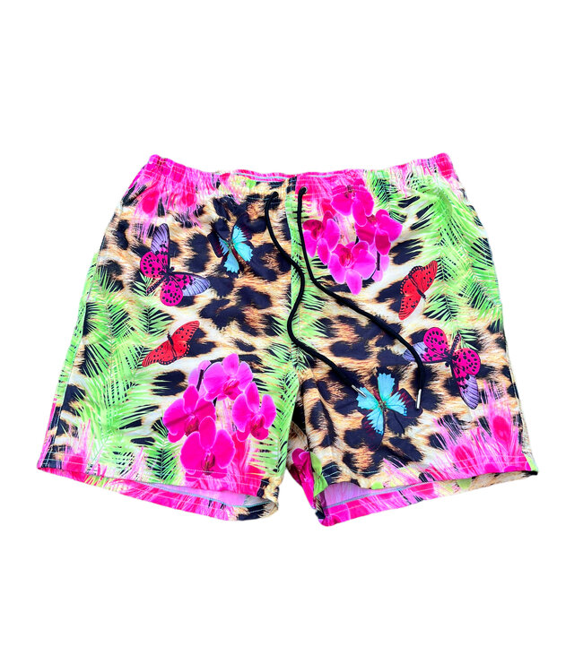 Saman tropical wear Animal print men's swimming trunks
