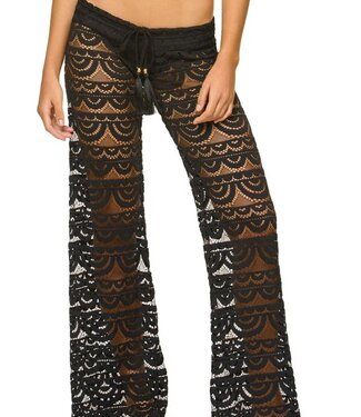 PilyQ swimwear Lace diva malibu beach pants black