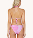 PilyQ swimwear Rosafarbenes Triangel-Bikinioberteil aus Spitze