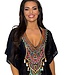 Saman tropical wear Zwarte kimono kort strand