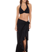 Saman tropical wear Black beach skirt with a high slit