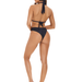 Saman tropical wear Zwart glanzende bikini top