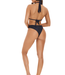 Saman tropical wear Hoch geschnittene schwarze Bikinihose