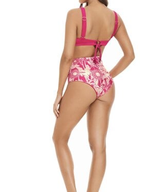 Saman tropical wear Fuchsia high waist bikini bottoms