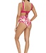 Saman tropical wear Fuchsiafarbene Bikinihose mit hoher Taille