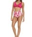 Saman tropical wear Fuchsiafarbene Bikinihose mit hoher Taille