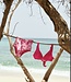 Saman tropical wear Bas de bikini taille haute fuchsia