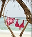 Saman tropical wear Fuchsiafarbene Bikinihose mit hoher Taille