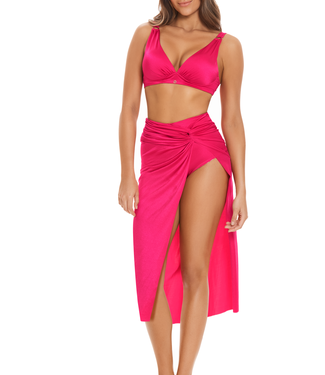 Saman tropical wear Jupe de plage fuchsia