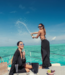 Saman tropical wear Pantaloni da spiaggia neri da donna
