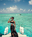 Saman tropical wear Pantaloni da spiaggia neri da donna