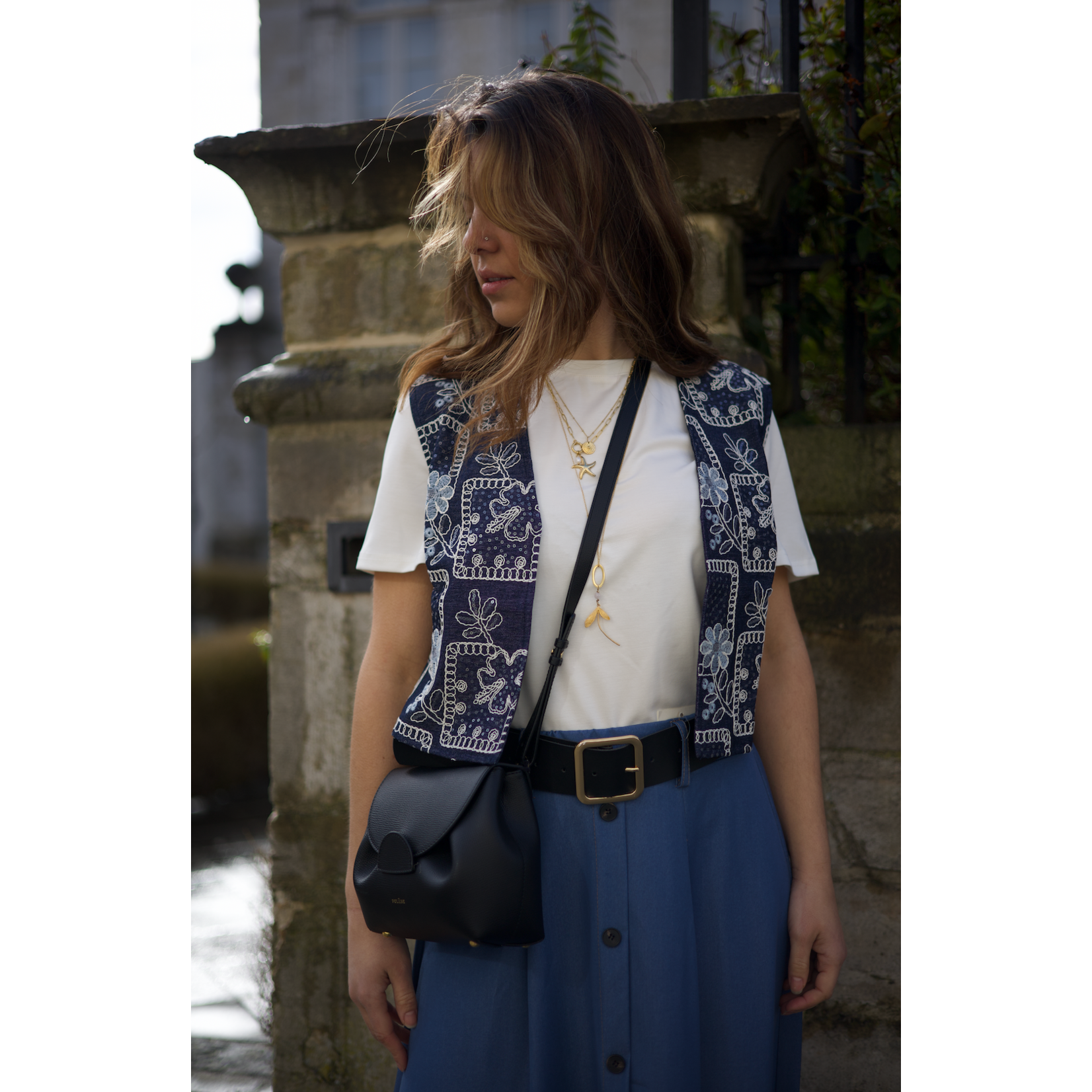 Blazer Brodé Denim Florassa