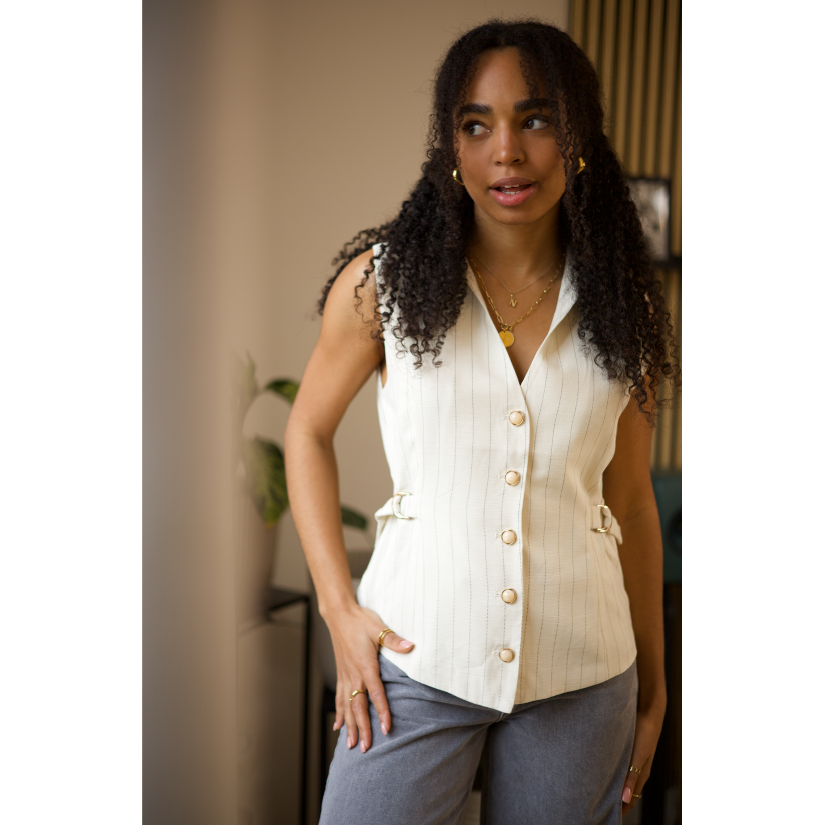 Blazer Sans Manche Lignani