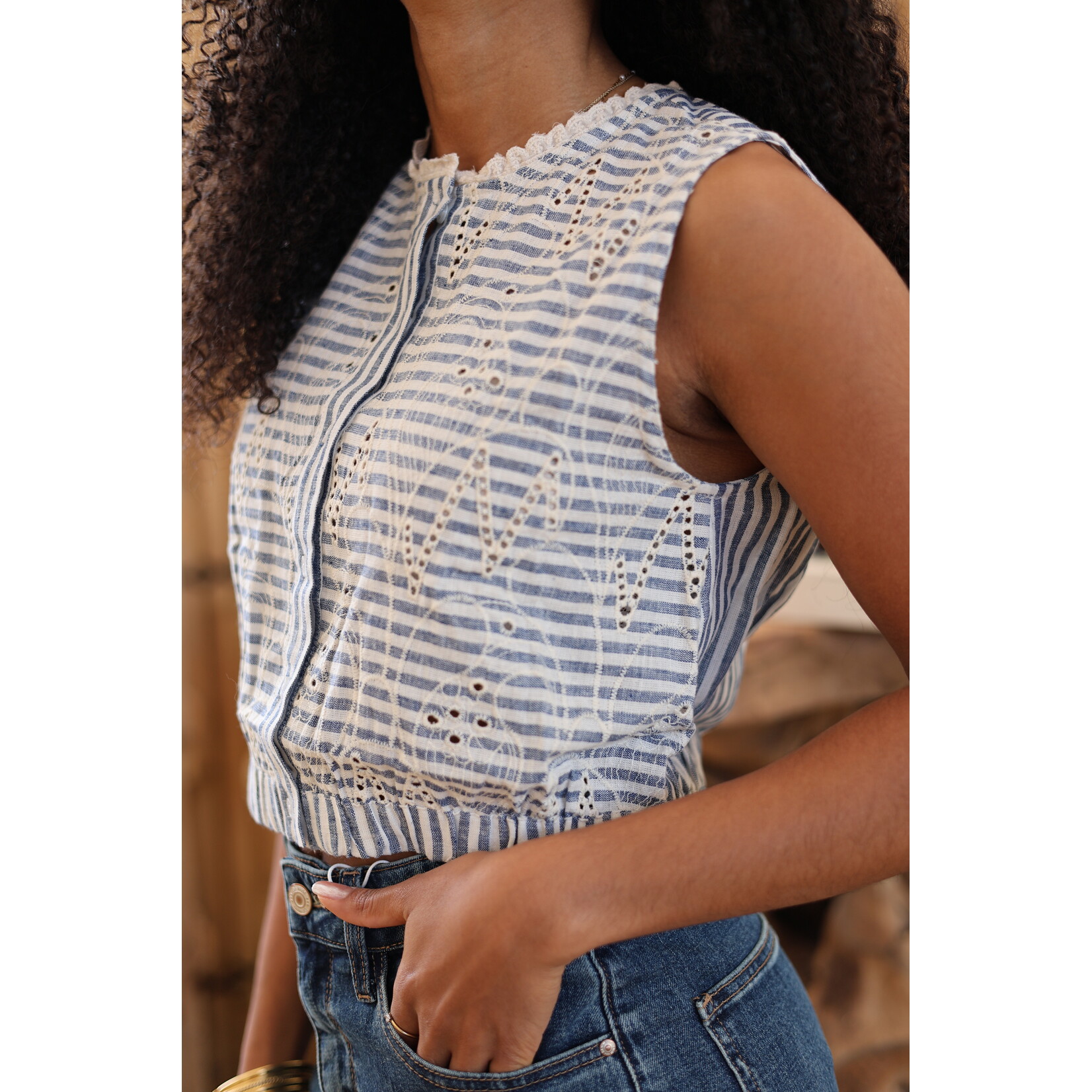 Top Talyta Ligné Broderie