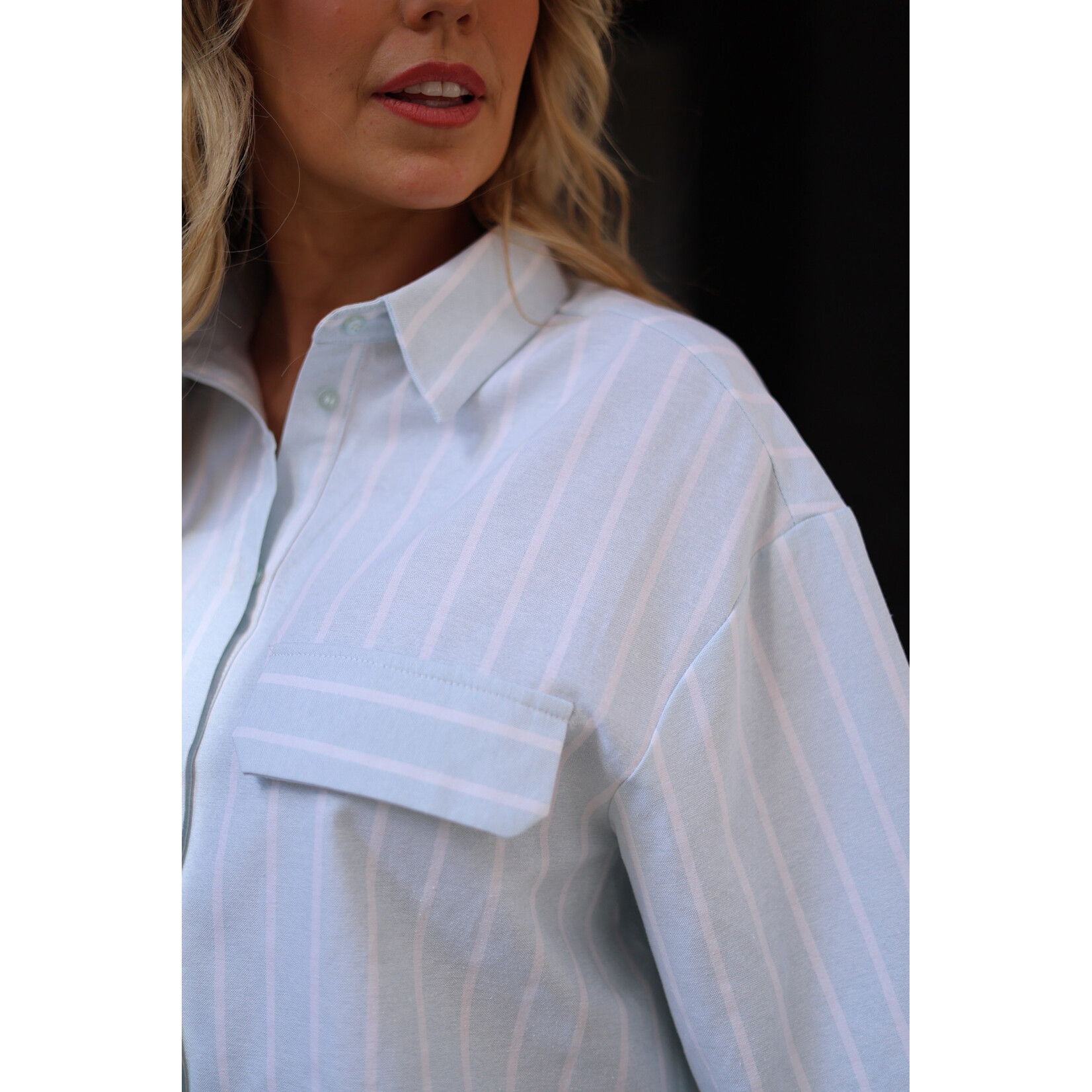Chemise en coton courte ligné chiley