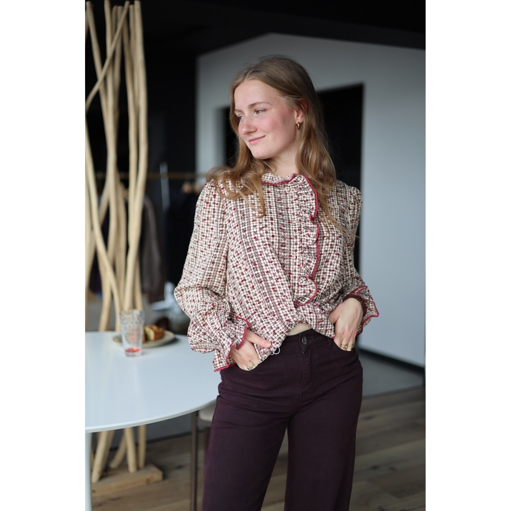 Chemise Chica Carreaux Fleuri
