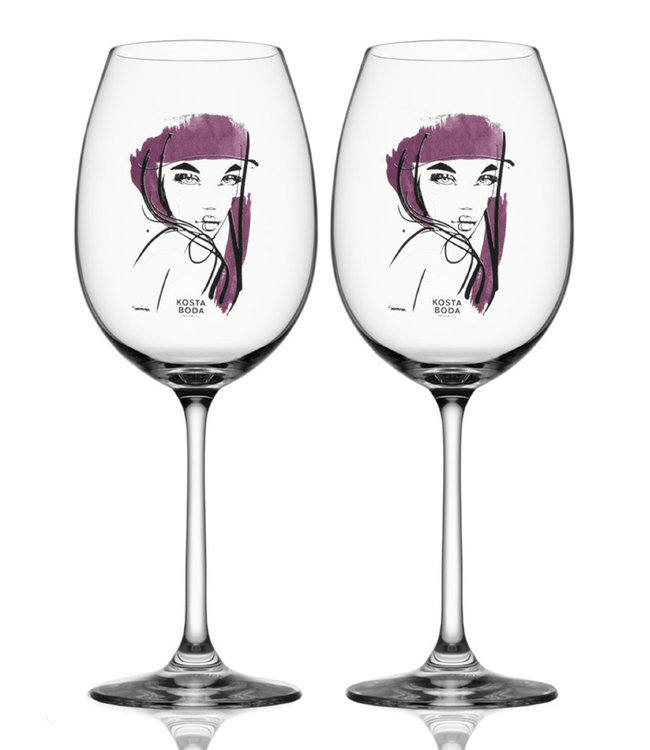 Sara Woodrow Kosta Boda wijnglas